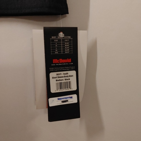 McDavid Performance Black Short Sleeve Body Shirt Youth Size Medium NWT.Chest - Picture 2 of 12